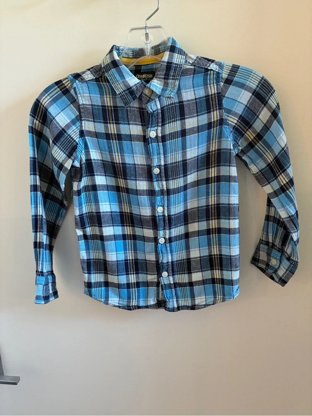 OshKosh B'gosh Light & Navy Blue Plaid Button-Down Shirt